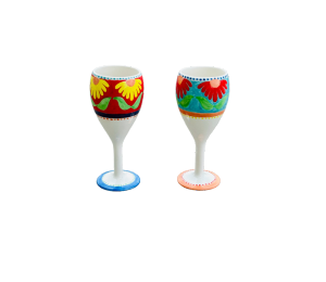 Arlington Color Me Mine Floral Wine Glass Set